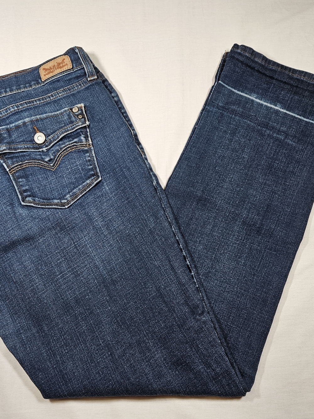 Levi's 505 Women's Straight Leg Jeans Size 12M W31 L32 Dark Wash Blue Denim